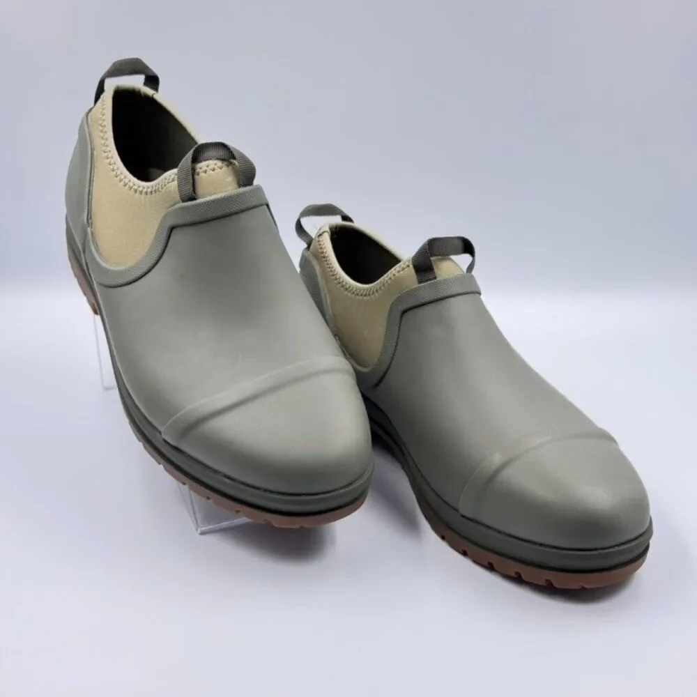 L.L.Bean Womens 11 Olive Green Wellie Chelsea Rain Shoes Waterproof Slip On